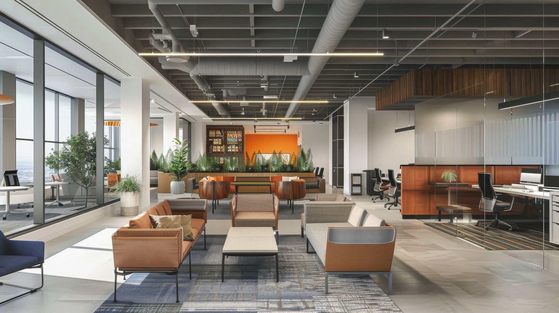 An open plan office space representing a multi-tenant site